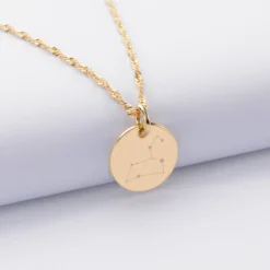 Sale HappyBulle Pendentif personnalisé médaille gravée plaqué or 15 mm Plaqué or 18k