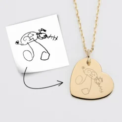 Outlet HappyBulle Pendentif personnalisé médaille gravée plaqué or coeur 19x21 mm Plaqué or 18k