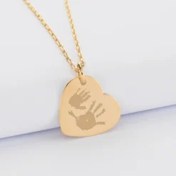Outlet HappyBulle Pendentif personnalisé médaille gravée plaqué or coeur 19x21 mm Plaqué or 18k
