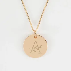 Hot HappyBulle Pendentif personnalisé médaille gravée plaqué or coeur émail rouge 19 mm - x Atelier Wagram