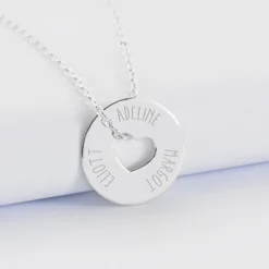 Online HappyBulle Pendentif personnalisé médaille argent gravée cible coeur 21 mm Argent rhodié 925