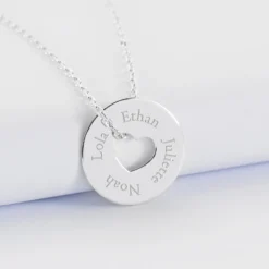 Online HappyBulle Pendentif personnalisé médaille argent gravée cible coeur 21 mm Argent rhodié 925