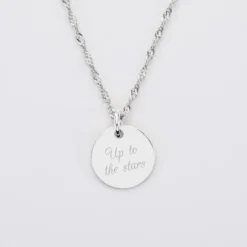 New HappyBulle Pendentif personnalisé médaille gravée argent 15 mm Argent rhodié 925