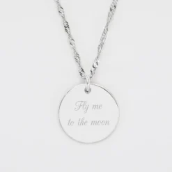 Outlet HappyBulle Pendentif personnalisé médaille gravée argent 19 mm Argent rhodié 925