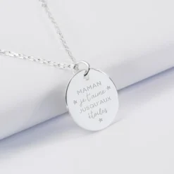 Outlet HappyBulle Pendentif personnalisé médaille gravée argent 19 mm Argent rhodié 925