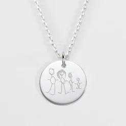 Outlet HappyBulle Pendentif personnalisé médaille gravée argent 19 mm Argent rhodié 925