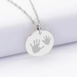 Outlet HappyBulle Pendentif personnalisé médaille gravée argent 19 mm Argent rhodié 925