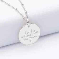 Outlet HappyBulle Pendentif personnalisé médaille gravée argent 19 mm Argent rhodié 925
