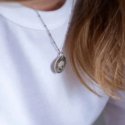 Clearance HappyBulle Pendentif personnalisé médaille gravée argent 19 mm - Edition spéciale Arbre de Vie Argent rhodié 925