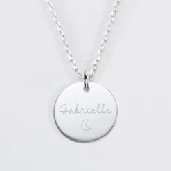 Clearance HappyBulle Pendentif personnalisé médaille gravée argent 19 mm - Edition spéciale Arbre de Vie Argent rhodié 925