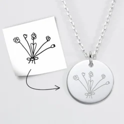 Clearance HappyBulle Pendentif personnalisé médaille gravée argent 19 mm - Edition spéciale Arbre de Vie Argent rhodié 925