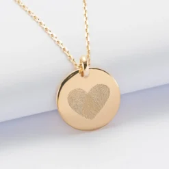 Online HappyBulle Pendentif personnalisé médaille bombée gravée plaqué or 20 mm Plaqué or 18k