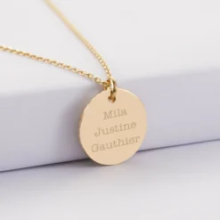 Hot HappyBulle Pendentif personnalisé médaille soleil coeur bombé gravée plaqué or 19 mm Plaqué or 18k