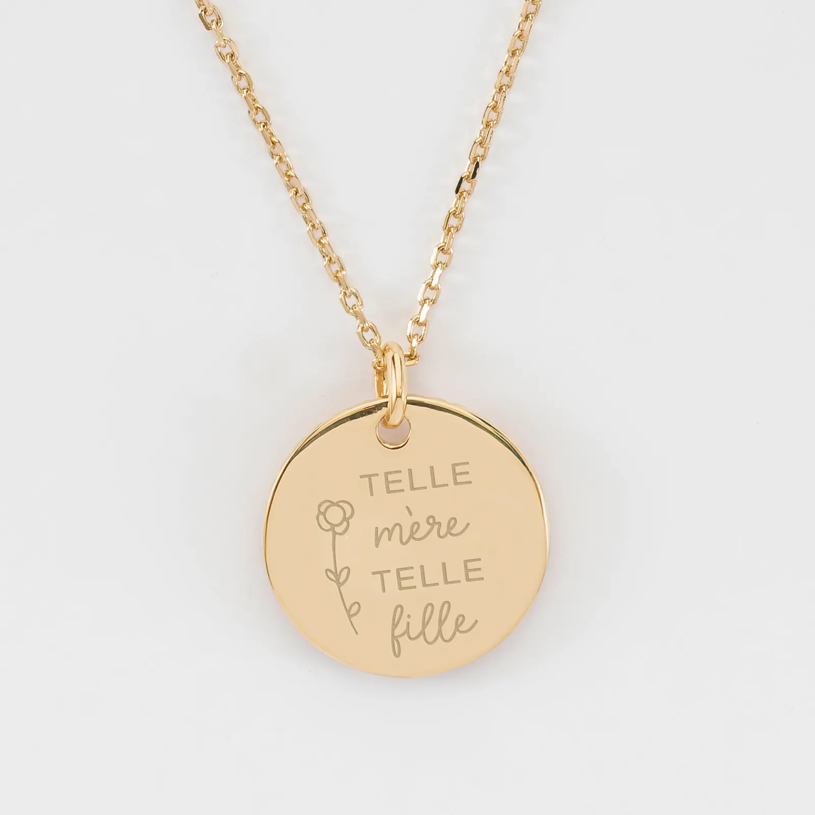 Hot HappyBulle Pendentif personnalisé médaille soleil coeur bombé gravée plaqué or 19 mm Plaqué or 18k