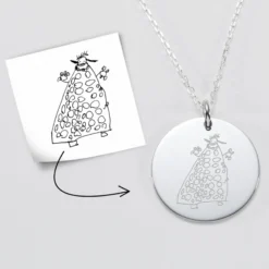 HappyBulle Pendentif personnalisé médaille gravée argent 27 mm Argent rhodié 925