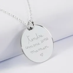 HappyBulle Pendentif personnalisé médaille gravée argent 27 mm Argent rhodié 925