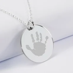 HappyBulle Pendentif personnalisé médaille gravée argent 27 mm Argent rhodié 925