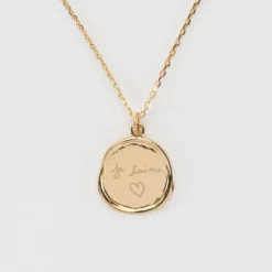 Discount HappyBulle Pendentif personnalisé médaille cachet gravée plaqué or 17 mm