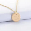 Clearance HappyBulle Pendentif personnalisé médaille contour tressé gravée plaqué or 17 mm