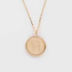 Sale HappyBulle Pendentif personnalisé médaille réversible Eternelle gravée plaqué or 18 mm - x Capucine Plaqué or 18k