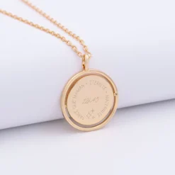 Sale HappyBulle Pendentif personnalisé médaille réversible Eternelle gravée plaqué or 18 mm - x Capucine Plaqué or 18k