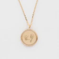 Sale HappyBulle Pendentif personnalisé médaille réversible Eternelle gravée plaqué or 18 mm - x Capucine Plaqué or 18k