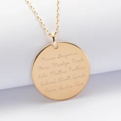 Online HappyBulle Pendentif personnalisé médaille gravée plaqué or 27 mm - Edition spéciale Mamie Plaqué or 18k