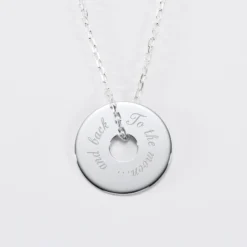 Sale HappyBulle Pendentif personnalisé médaille gravée argent cible 20 mm Argent rhodié 925