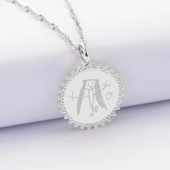 Online HappyBulle Pendentif personnalisé médaille soleil gravée argent 20 mm Argent rhodié 925