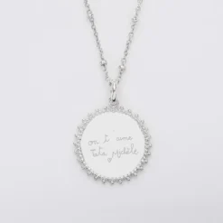 Online HappyBulle Pendentif personnalisé médaille soleil gravée argent 20 mm Argent rhodié 925