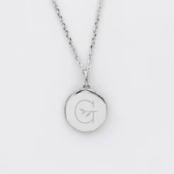 Online HappyBulle Pendentif personnalisé médaille gravée argent rose des vents texturée 14 mm Argent rhodié 925