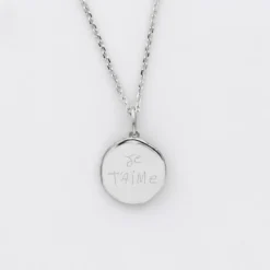 Online HappyBulle Pendentif personnalisé médaille gravée argent rose des vents texturée 14 mm Argent rhodié 925