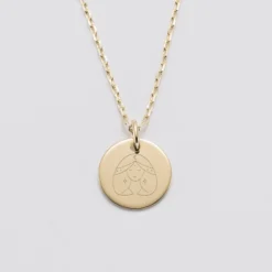 Clearance HappyBulle Pendentif personnalisé médaille gravée plaqué or 15 mm - Edition spéciale Astro Plaqué or 18k