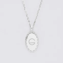 Discount HappyBulle Pendentif personnalisé médaille vintage ovale dentelée gravée argent 20x13 mm Argent rhodié 925