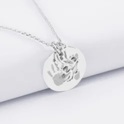 Discount HappyBulle Pendentif personnalisé médaille gravée argent 19 mm et breloque colombe 18 mm Argent rhodié 925