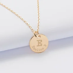 Online HappyBulle Pendentif personnalisé médaille gravée plaqué or 15 mm - édition spéciale 