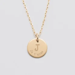 Online HappyBulle Pendentif personnalisé médaille gravée plaqué or 15 mm - édition spéciale 