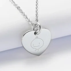 Sale HappyBulle Pendentif personnalisé médaille gravée acier coeur 20x18 mm