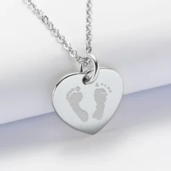 Sale HappyBulle Pendentif personnalisé médaille gravée acier coeur 20x18 mm