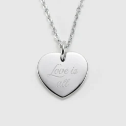 Sale HappyBulle Pendentif personnalisé médaille gravée acier coeur 20x18 mm