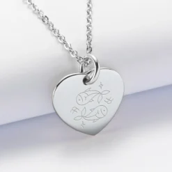 Sale HappyBulle Pendentif personnalisé médaille gravée acier coeur 20x18 mm
