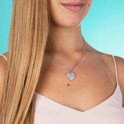 Sale HappyBulle Pendentif personnalisé médaille gravée acier coeur 20x18 mm