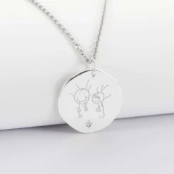 Best HappyBulle Pendentif personnalisé médaille scintillante gravée argent 20 mm Argent rhodié 925