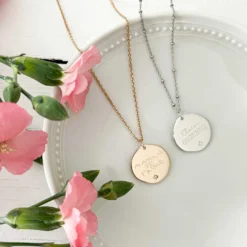 Best HappyBulle Pendentif personnalisé médaille scintillante gravée argent 20 mm Argent rhodié 925