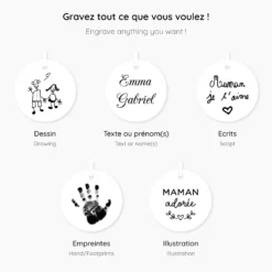 Best HappyBulle Pendentif personnalisé médaille scintillante gravée argent 20 mm Argent rhodié 925
