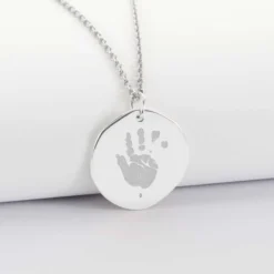 Best HappyBulle Pendentif personnalisé médaille scintillante gravée argent 20 mm Argent rhodié 925