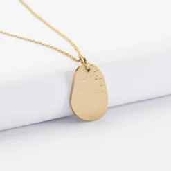 Discount HappyBulle Pendentif personnalisé médaille gravée martelée plaqué or goutte 19x21 mm