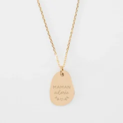 Discount HappyBulle Pendentif personnalisé médaille gravée martelée plaqué or goutte 19x21 mm