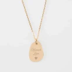Discount HappyBulle Pendentif personnalisé médaille gravée martelée plaqué or goutte 19x21 mm