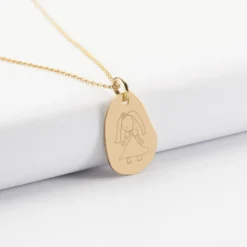 Discount HappyBulle Pendentif personnalisé médaille gravée martelée plaqué or goutte 19x21 mm